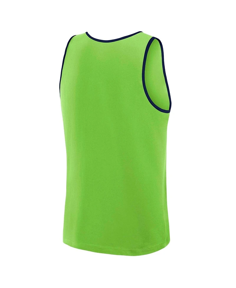 Logo Athletic Men's Neon Green Seattle Seahawks Unmatched Success Tank Top