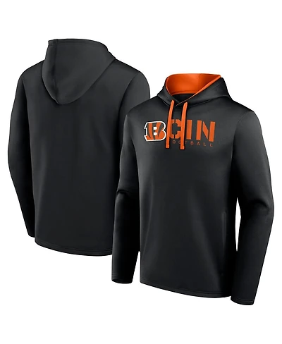 Logo Athletic Men's Black Cincinnati Bengals Head Start Pullover Hoodie