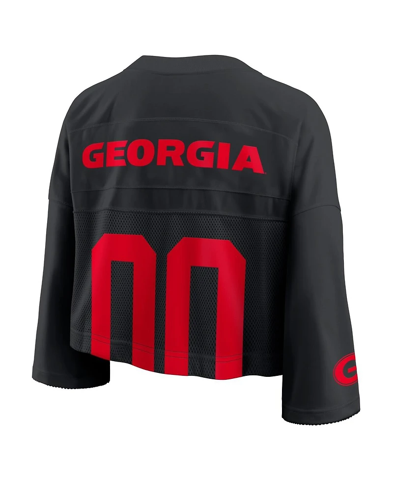 Nike Women's Black Georgia Bulldogs Cropped Mesh Fashion Jersey