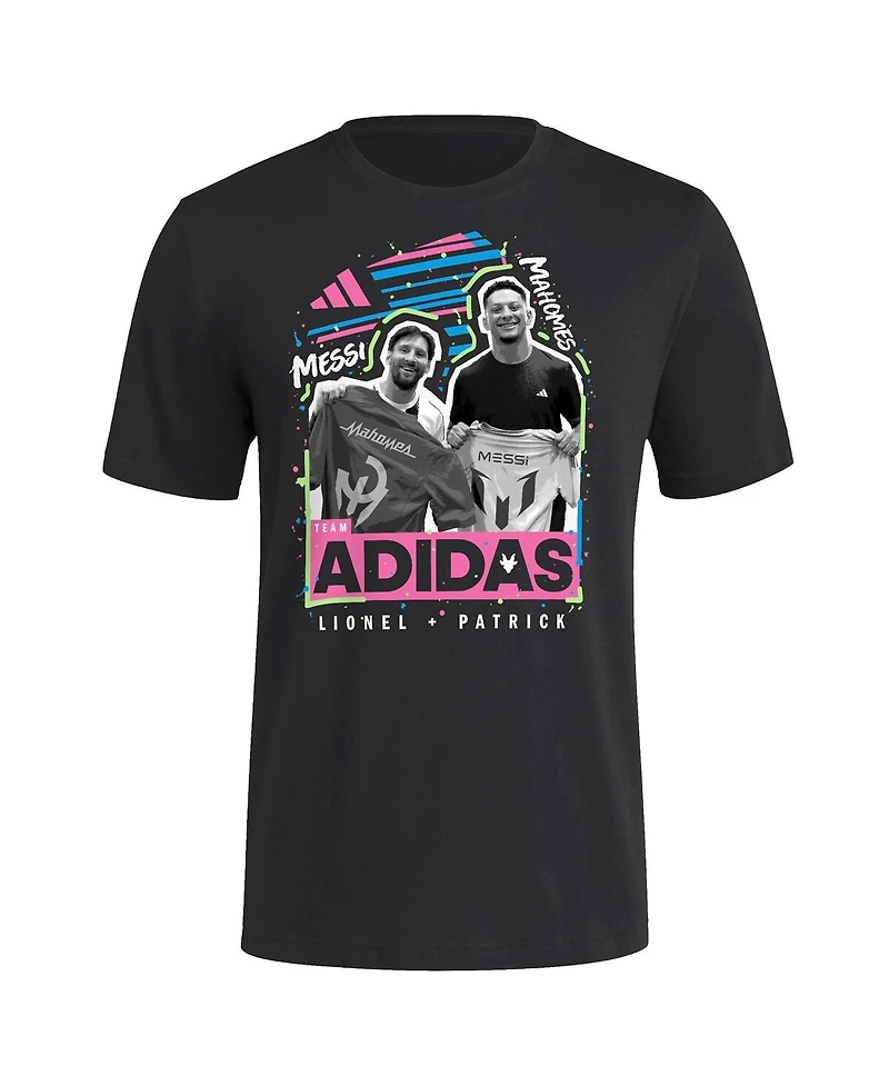 adidas Men's Lionel Messi x Patrick Mahomes Black Sport Jersey Swap T-Shirt
