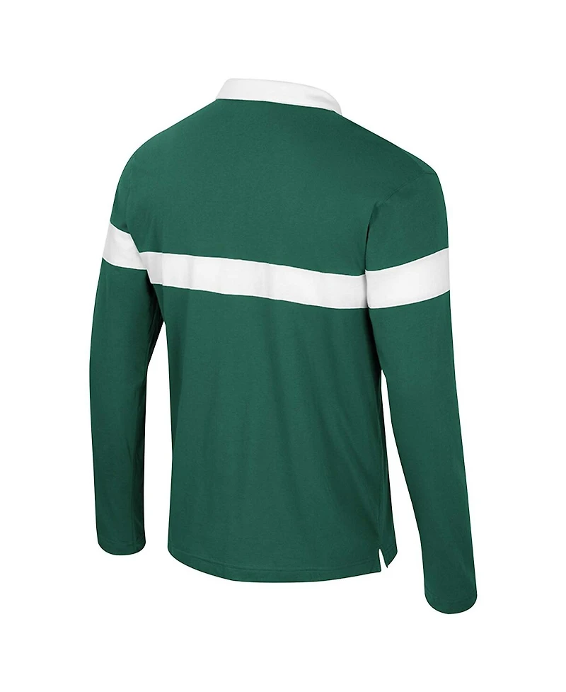 Colosseum Men's Green Michigan State Spartans Too Cool For School Long Sleeve Polo Shirt