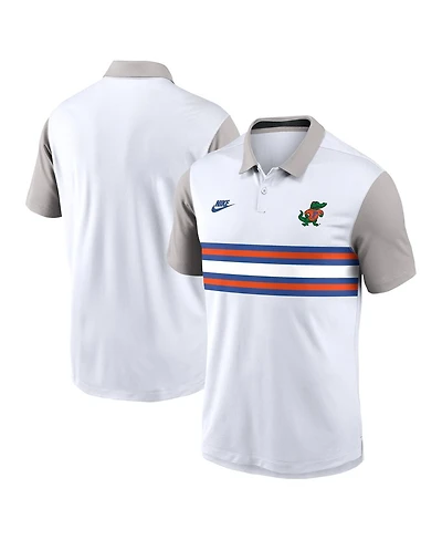 Nike Men's White/Gray Florida Gators Athletic Prep Legacy Logo Vapor Performance Polo Shirt