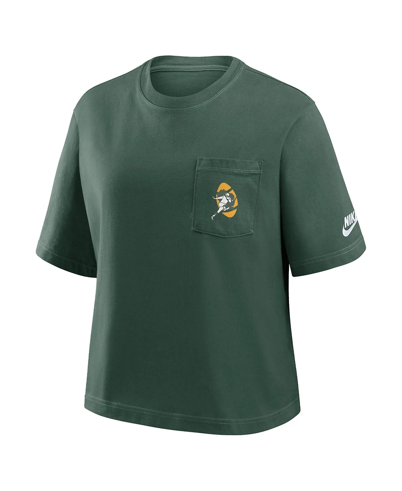 Nike Women's Green Bay Packers Rewind Pocket Boxy T-Shirt