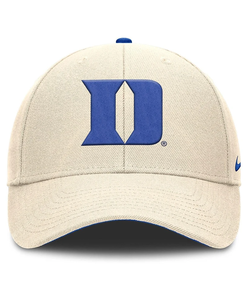 Nike Men's Natural Duke Blue Devils Rise Primetime Performance Trucker Adjustable Hat