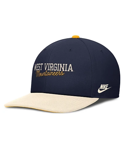 Nike Men's Navy/Cream West Virginia Mountaineers Pro Legacy Script Snapback Hat