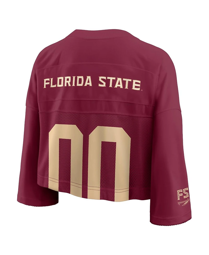 Nike Women's Garnet Florida State Seminoles Cropped Mesh Fashion Jersey