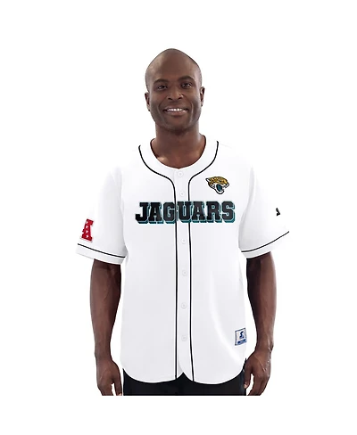 Starter Men's White Jacksonville Jaguars Relay Full-Button Baseball Jersey