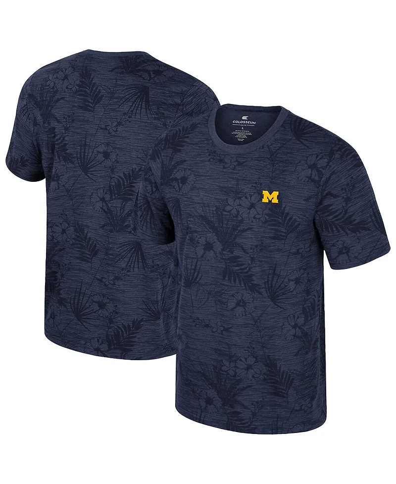 Colosseum Men's Navy Michigan Wolverines Floral Printed T-Shirt