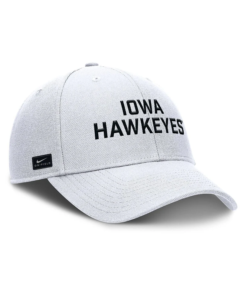 Nike Men's White Iowa Hawkeyes Rise Practice Adjustable Hat