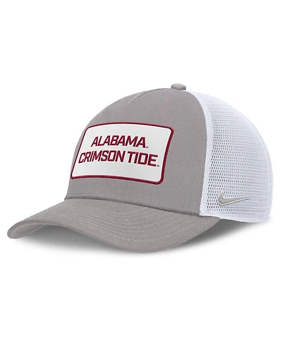 Nike Men's Gray/White Alabama Crimson Tide 2025 On-Field Rise Patch Trucker Adjustable Hat
