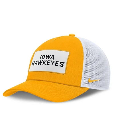 Nike Men's Gold/White Iowa Hawkeyes 2025 On-Field Rise Patch Trucker Adjustable Hat