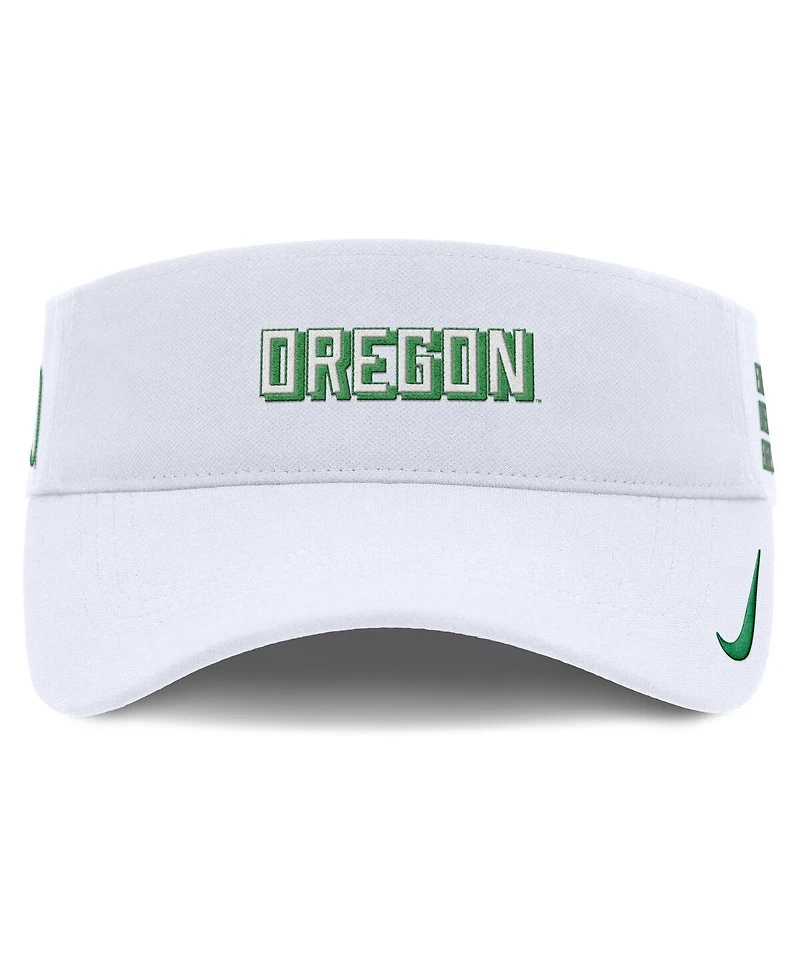 Nike Men's White Oregon Ducks 2025 On-Field Gameday Performance Ace Adjustable Visor Hat