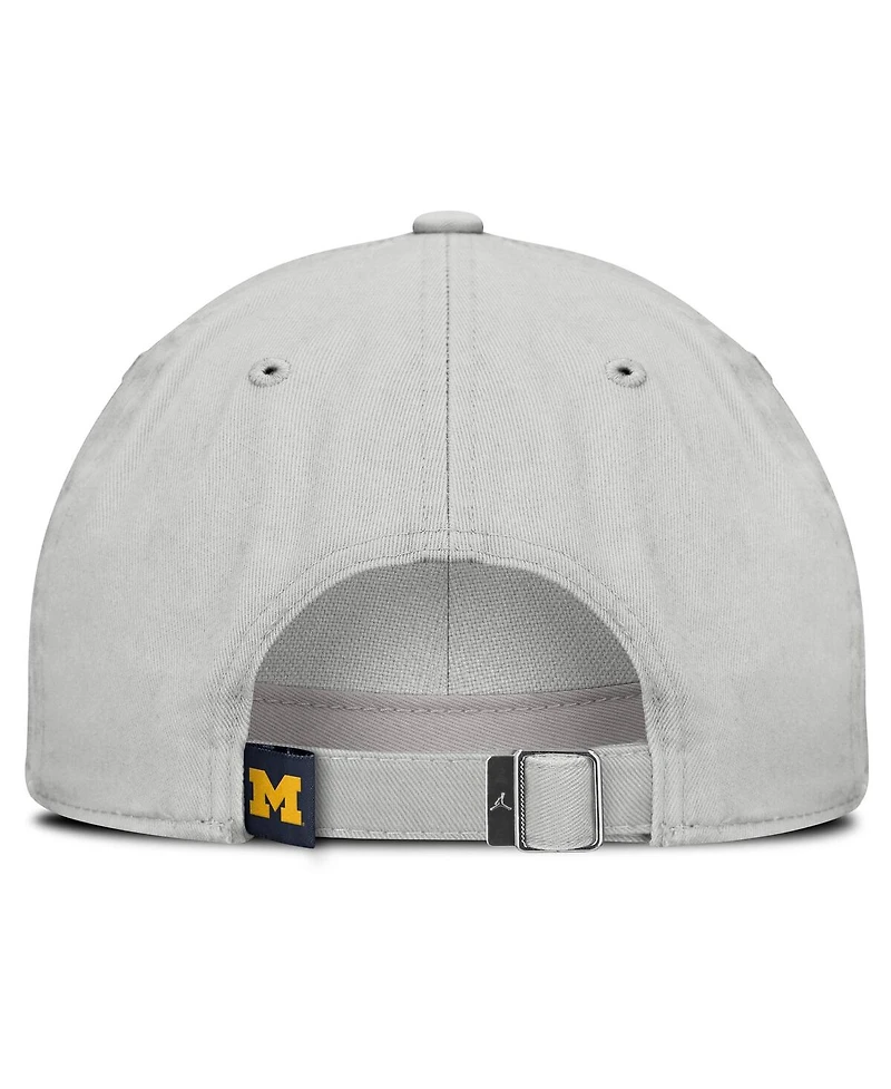 Jordan Men's Gray Michigan Wolverines 2025 On-Field Gameday Club Adjustable Hat