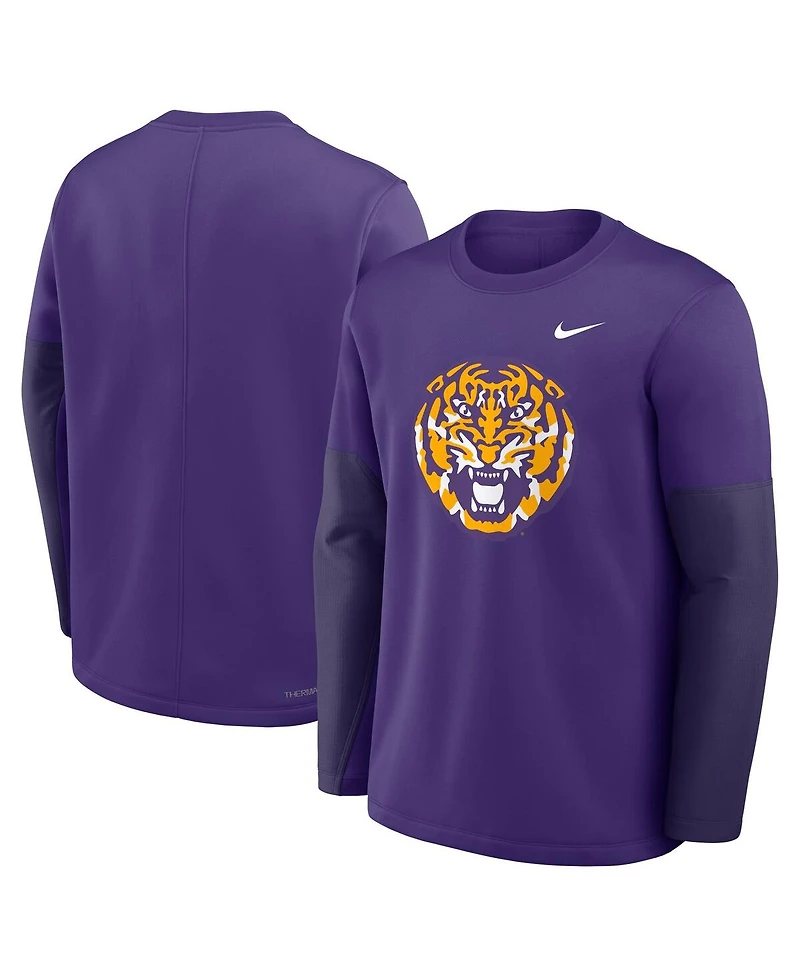 Nike Men's Purple Lsu Tigers 2025 Sideline Coach Performance Long Sleeve T-Shirt