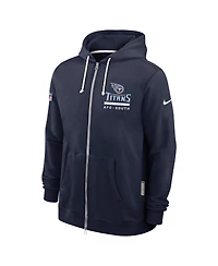 Nike Men's Navy Tennessee Titans Sideline Utility Player Performance Full-Zip Hoodie