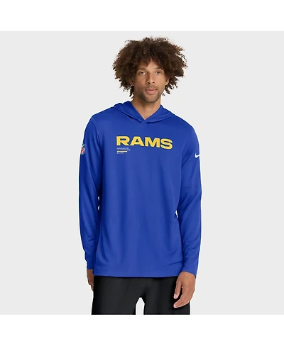 Nike Men's Royal Los Angeles Rams Sideline Pure Fury Performance Long Sleeve Hoodie T-Shirt