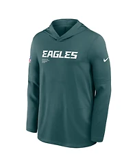 Nike Men's Midnight Green Philadelphia Eagles Big Tall Sideline Performance Long Sleeve Hoodie T-Shirt