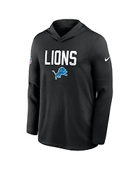 Nike Men's Black Detroit Lions Alt Pack Pass Accuracy Performance Long Sleeve Hoodie T-Shirt