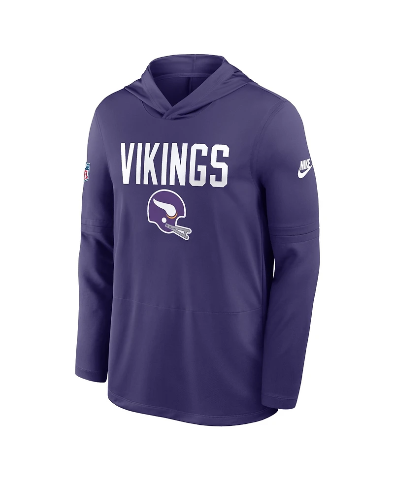 Nike Men's Minnesota Vikings Alt Pack Pass Accuracy Performance Long Sleeve Hoodie T-Shirt