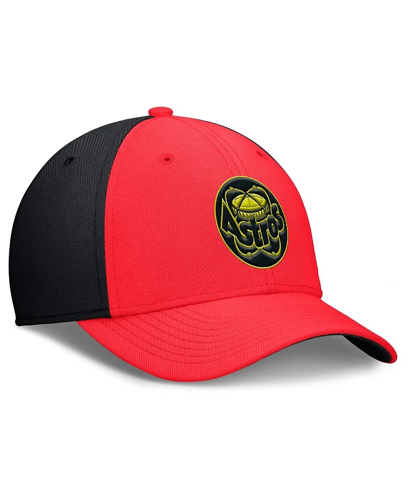 Nike Men's Crimson/Black Houston Astros Neon 90s Rise Swoosh Flex Hat