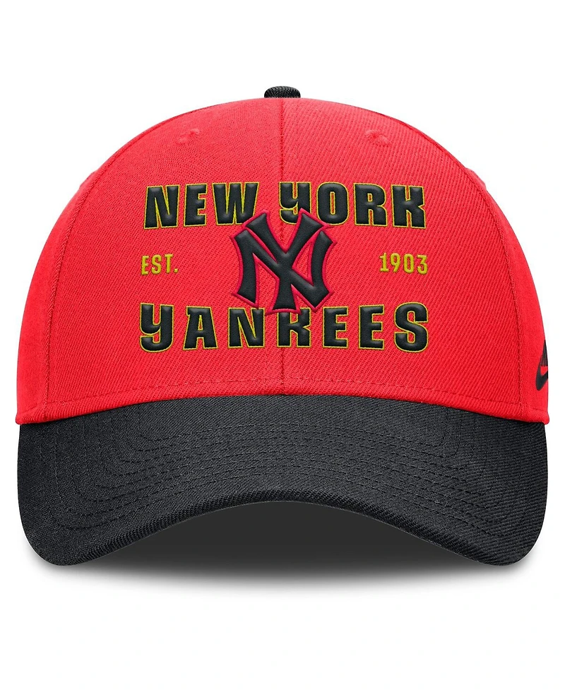 Nike Men's Crimson/Black New York Yankees Neon 90s Rise Adjustable Hat