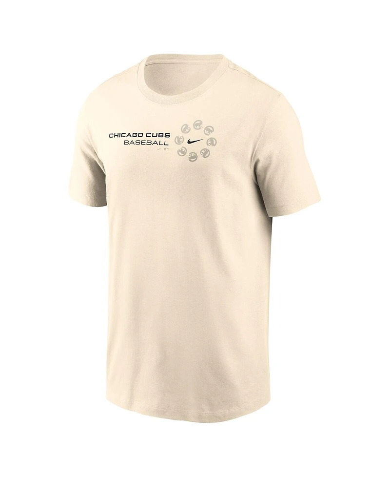 Nike Men's Natural Chicago Cubs Pinwheel Lockup T-Shirt