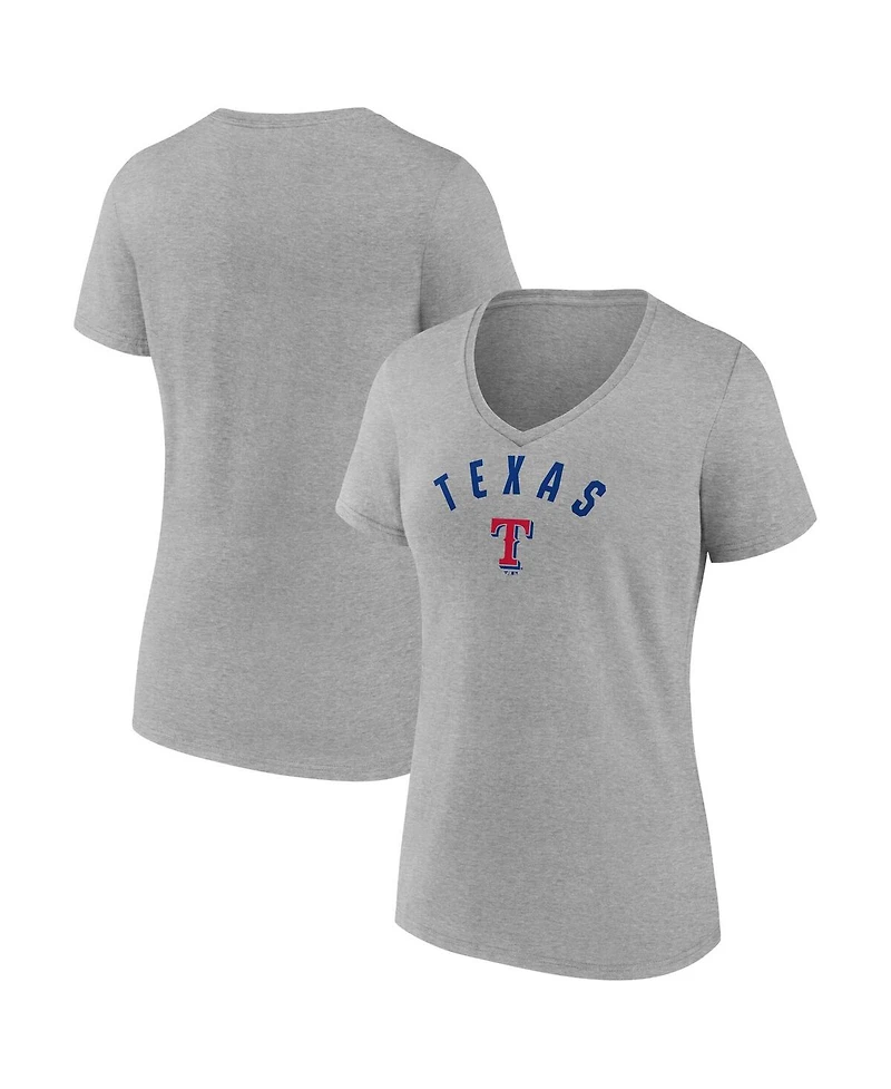 Fanatics Women's Gray Texas Rangers V-Neck T-Shirt