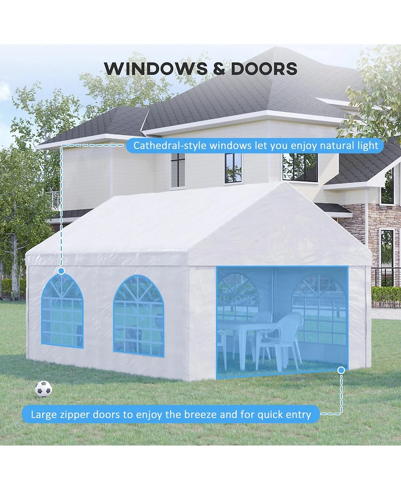 Outsunny 13' x 16.5' Heavy-duty Large Wedding Tent with Sidewalls,