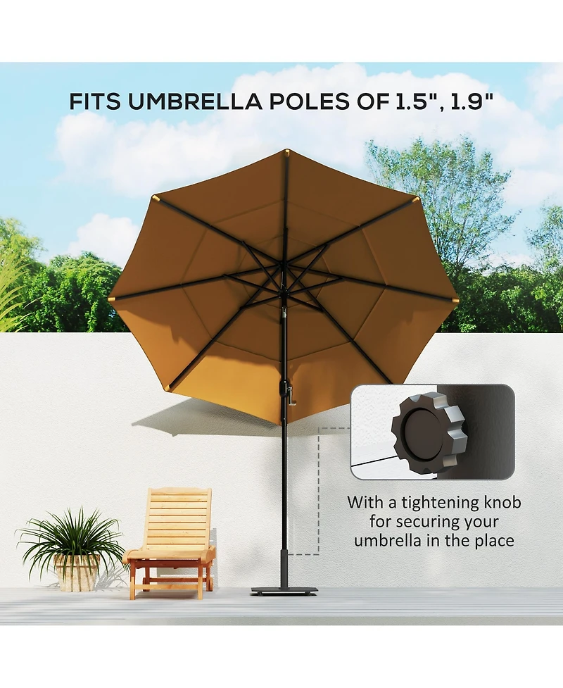 Outsunny Square Patio Umbrella Base, 29 lbs Metal Sd,