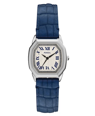 Fossil Women's Harlow Three-Hand Navy Croco Leather Watch, 27mm