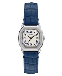Fossil Women's Harlow Three-Hand Navy Croco Leather Watch, 27mm