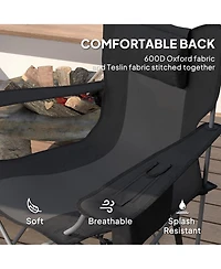 Outsunny Camp Chairs for Adults, 2 Pack Outdoor Folding Chairs