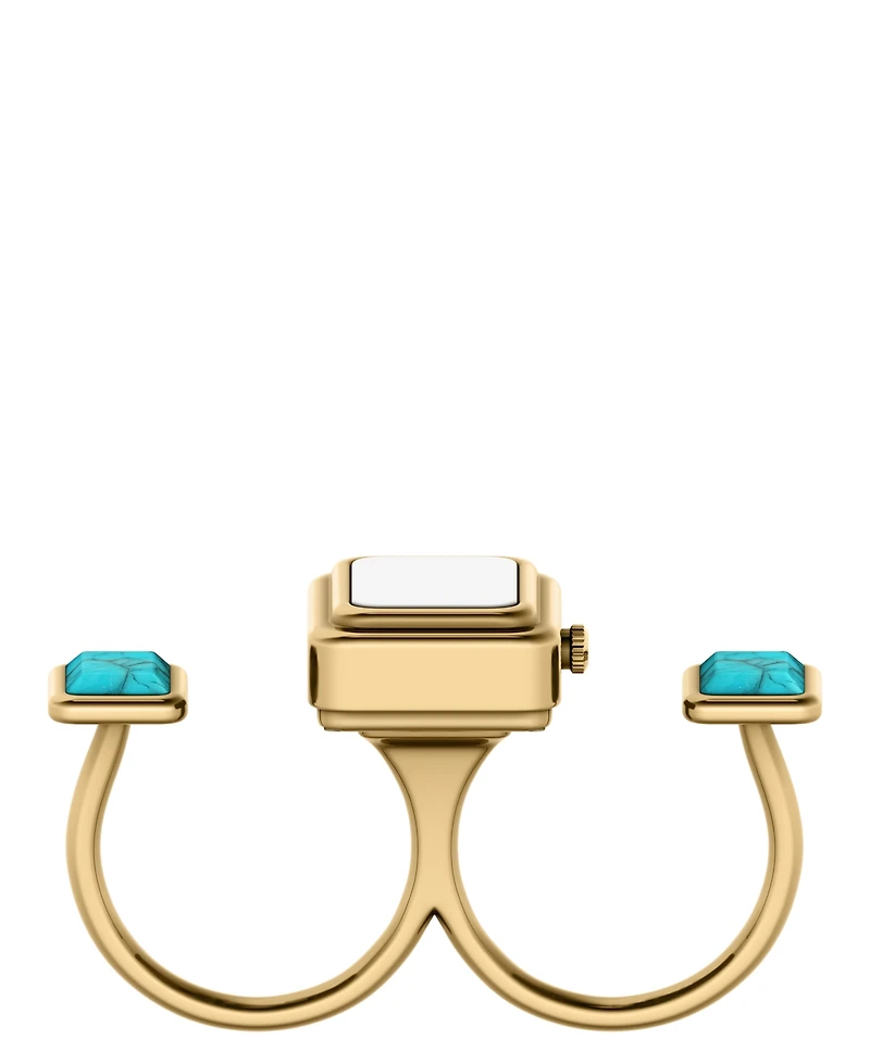 Fossil Women's Raquel Watch Ring Two-Hand Gold-Tone Stainless Steel Watch, 14mm