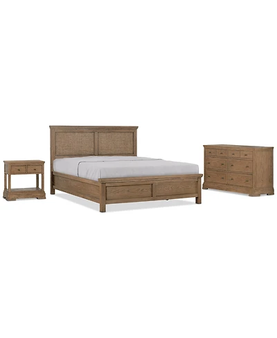 Alverton 3 Pc. California King Cane Set (Bed, Dresser & 1-Drawer Nightstand), Created for Macy's.