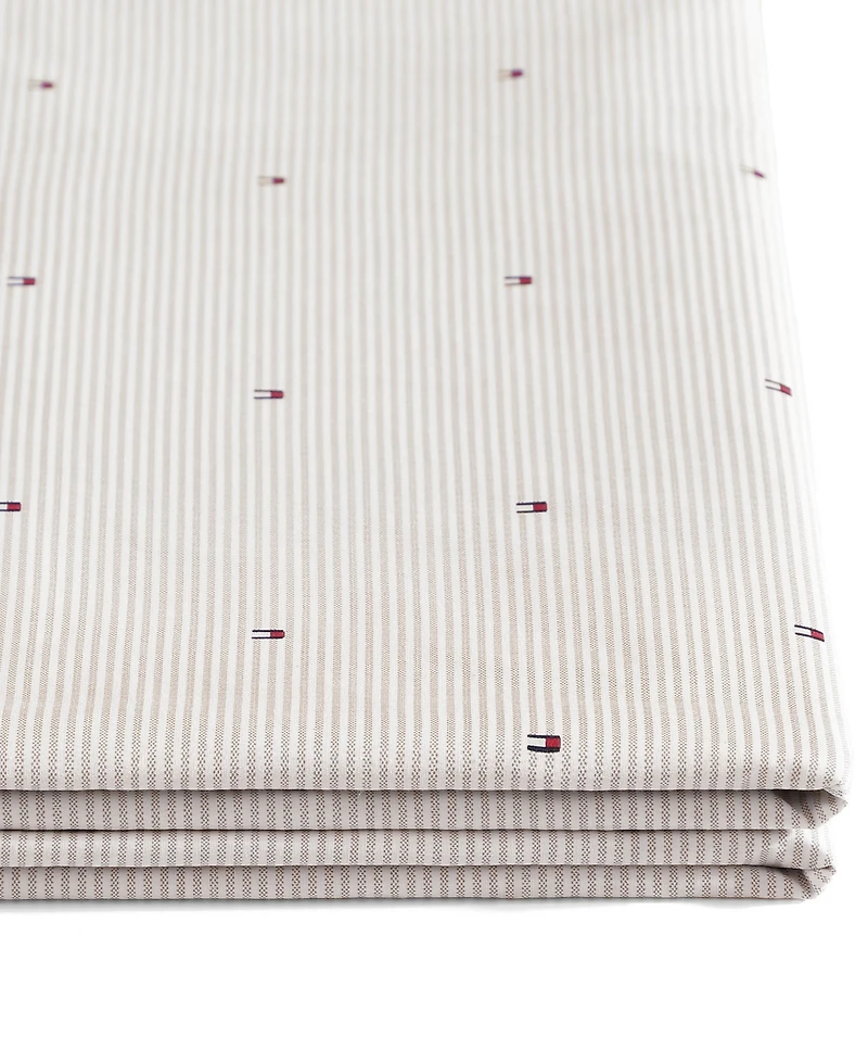 Tommy Hilfiger Ithaca Flag Stripe Cotton Percale 4-Piece Sheet Set, Queen