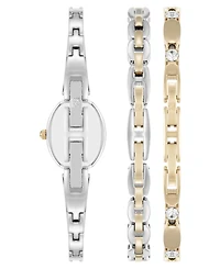 Anne Klein Women's Quartz Two-Tone Metal Alloy Bracelet Watch Set, 18mm
