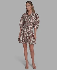 Bcbg Women's Collared Short-Sleeve Fit & Flare Dress