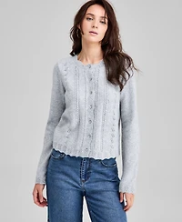 And Now This Women's Pointelle Scalloped-Edge Cardigan, Macy's Exclusive