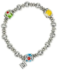 Patricia Nash Beaded Silver-Tone Two-Strand Stretch Bracelet Set