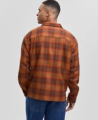 Mode of One Men's Relaxed-Fit Camp-Collar Plaid Flannel Shirt, Macy's Exclusive