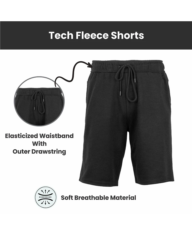 Galaxy By Harvic Women's Loose Fit Tech Fleece Performance Shorts With Heat Seal Zipper Pocket