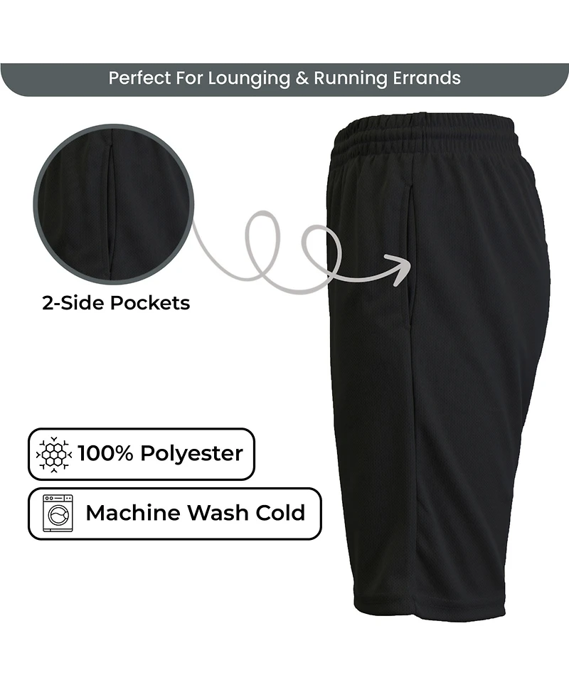 Galaxy By Harvic Women's Loose Fit Moisture Wicking Performance Mesh Shorts