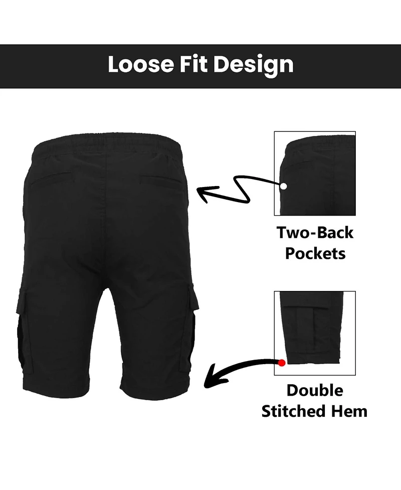 Galaxy By Harvic Women's Loose Fit Super Flex Stretch Cargo Jogger Shorts