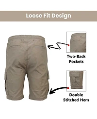 Galaxy By Harvic Women's Loose Fit Super Flex Stretch Cargo Jogger Shorts