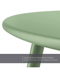 Mondawe 18" Galvanized Patio Steel Side Table,Powder-Coated, Uv/Rust-Proof,W/ Adjustable Foot Pads