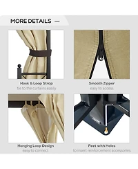 Outsunny 13' x 11' Patio Gazebo, Fancy Steel, 2 Tier Roof