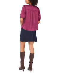 Vince Camuto Women's Solid-Color Short-Sleeve Blouse