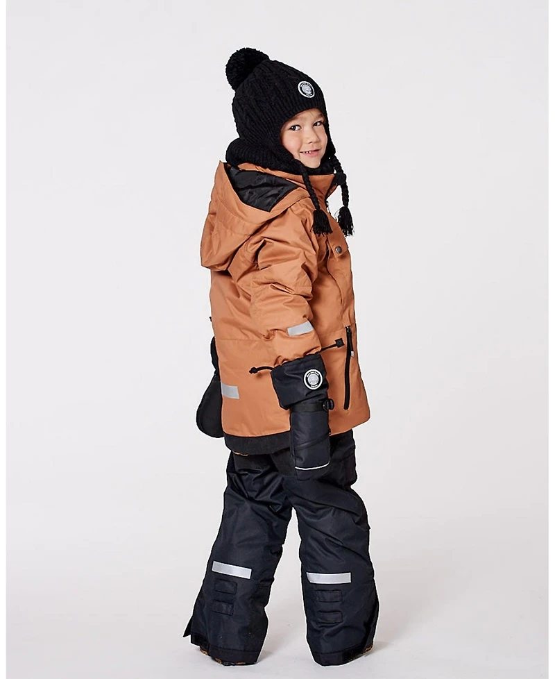 Deux par Kids Unisex Lined Winter Hat with Pompom Black - Toddler|Child