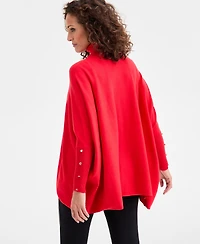 Jm Collection Women's Poncho Turtleneck Sweater, Regular & Petite