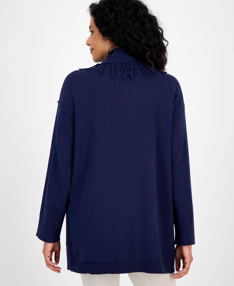 Jm Collection Women's Fringe Shawl-Collar Open-Front Cardigan, Macy's Exclusive